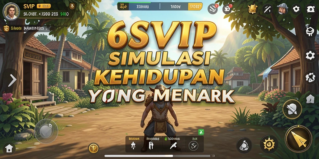 Screenshot utama dari gameplay 6SVIP yang menampilkan kehidupan virtual.