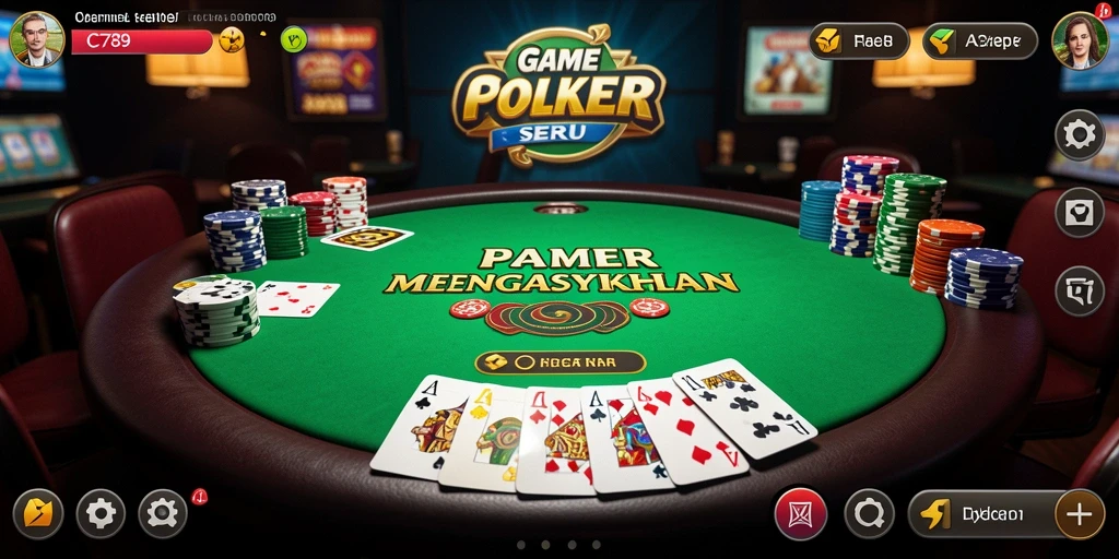 Tampilan permainan C789 yang menegangkan di meja poker.