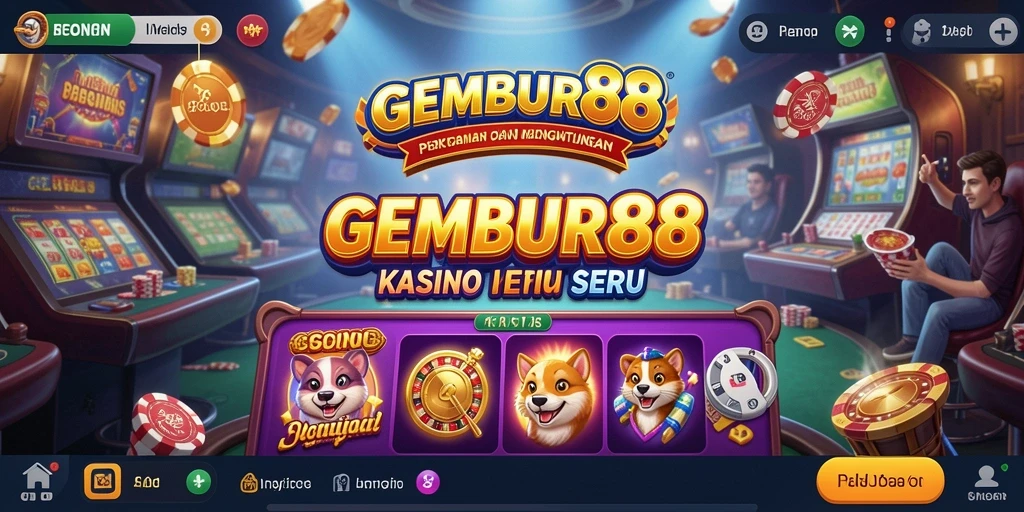 Screenshot gameplay GEMBUR88 yang menampilkan suasana Kasino yang memikat.