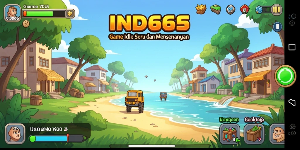 Screenshot gameplay IND666 menampilkan karakter bekerja otomatis.