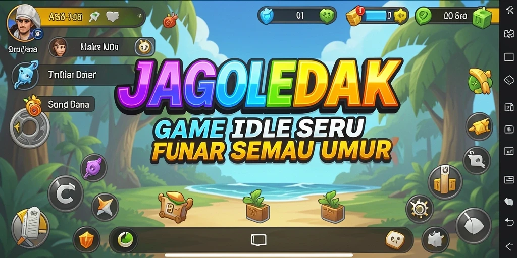 Tampilan gameplay asyik dari JAGOLEDAK dengan karakter yang berkembang.