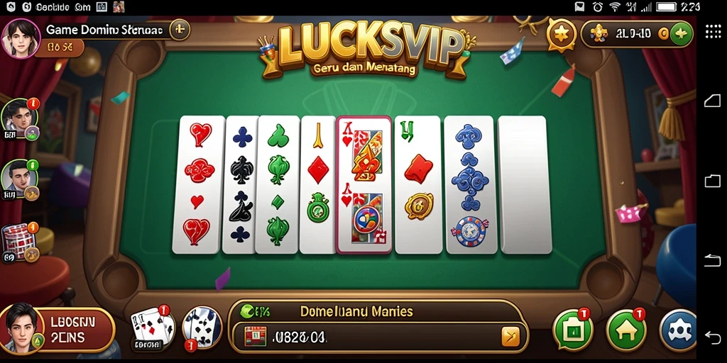 Screenshot gameplay menarik LUCKSVIP dalam aksi domino.
