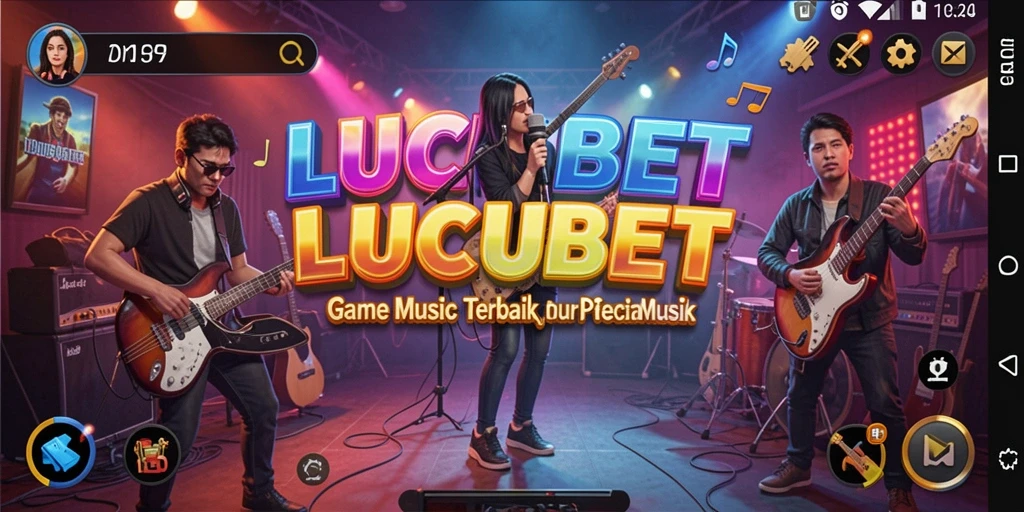 Tampilan gameplay LUCUBET dengan berbagai pilihan lagu.