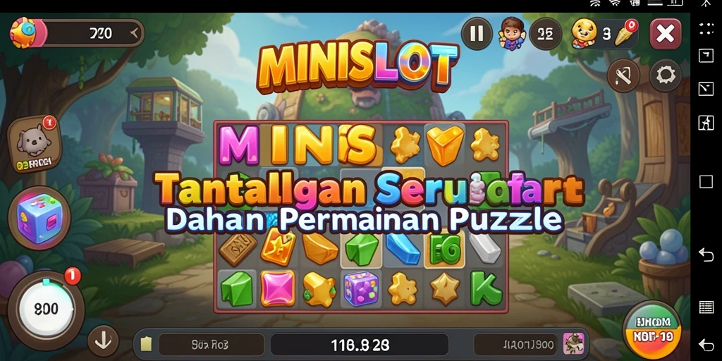 Tampilan gameplay MINISLOT yang penuh warna dan menantang.