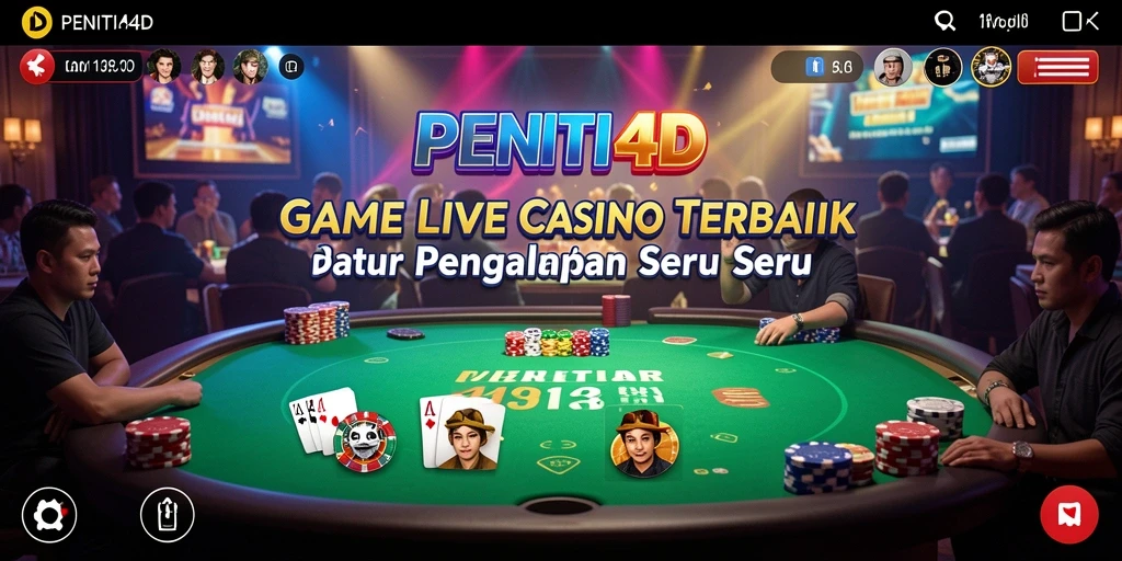 Tangkapan layar menampilkan gameplay Live Casino yang mendebarkan di PENITI4D.