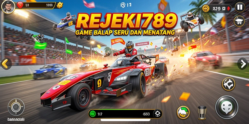 Gameplay seru balapan di REJEKI789 dengan berbagai mobil.