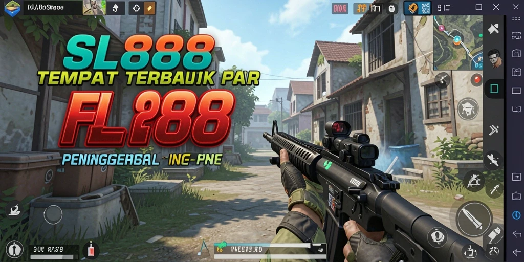 Tampilan gameplay seru dari SL888 dengan aksi tembak-tembakan FPS.