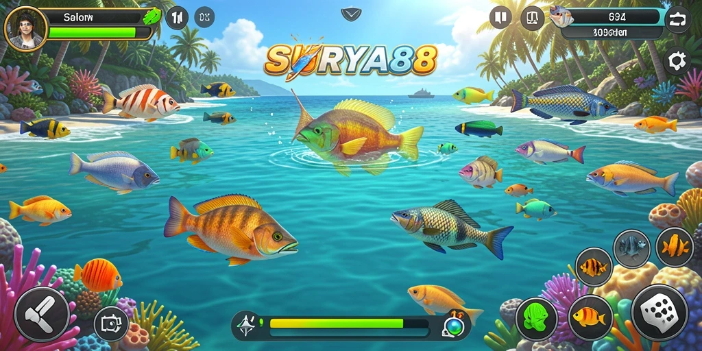 Gameplay seru dalam permainan Tembak Ikan SURYA88.